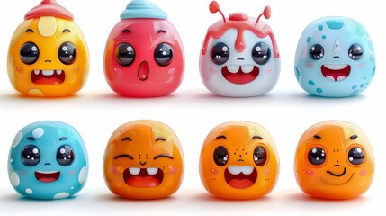 Obraz premium set of smiley icons on a white background