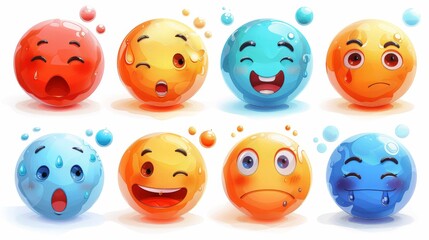 Obraz premium set of smiley icons on a white background