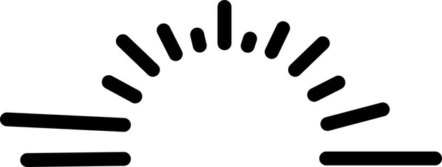 Solar Shine. Accent Rays Line. Shine Icon