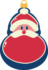 A Christmas tree toy in the shape of a santa claus. Decoration for a Christmas or New Year tree.