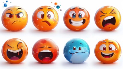 Obraz premium set of smiley icons on a white background