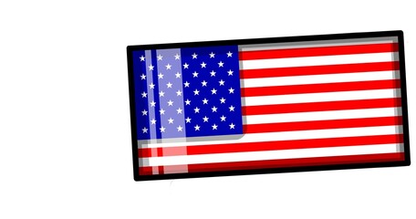 An illustration depicts an isolated American flag with a white aim. This flag is colored according to American flag conventions