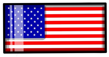 Naklejka premium An illustration depicts an isolated American flag with a white aim. This flag is colored according to American flag conventions