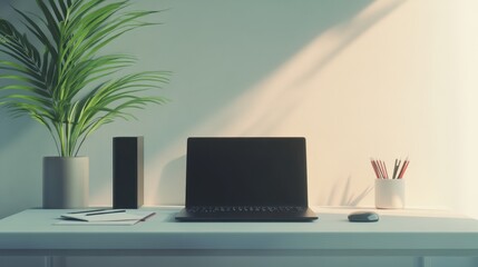 Fototapeta premium The Minimalist Office Workspace