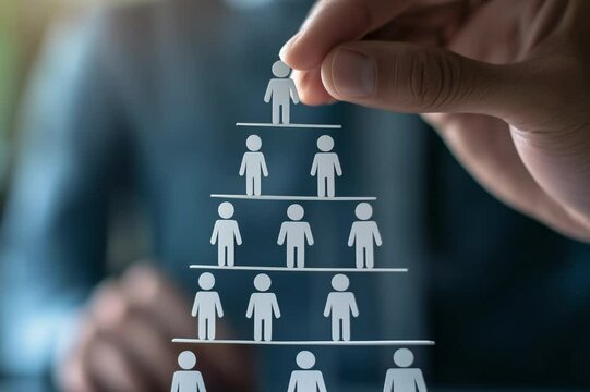 Steps in the recruitment and selection process illustrated in a flowchart. Minimalist style, bright colors, isolated background, space for text.	