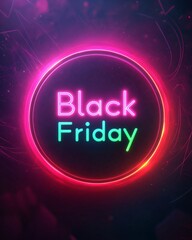 Obraz premium Black Friday glowing banner with text