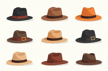 National Hat Day: Celebrate in style with our vector art, showcasing a diverse range of hats,