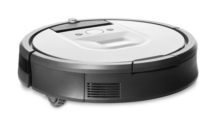 Obraz premium One robotic vacuum cleaner isolated on white