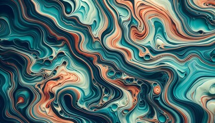 Fototapeta premium Aqua and Rust Ripples background,Generative AI