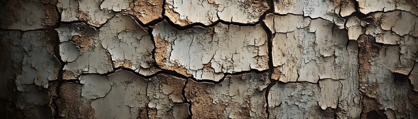 Obraz premium Close-up of Cracked and Peeling Paint on a Weathered Surface