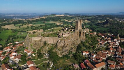 Fototapeta premium drone photo Polignac fortress france europe