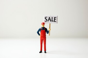 Obraz premium toy man holding a sign with the text (Sale)