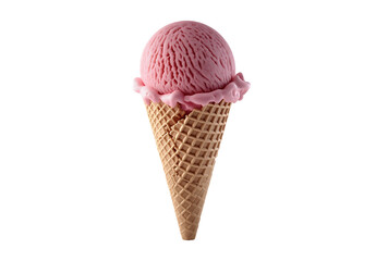 a waffle cone and a pink ice cream cone.