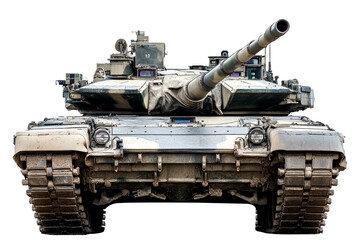 Rusty Abandoned Military Tank on Transparent Background