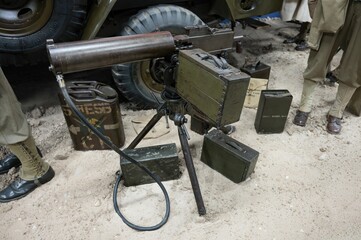 Fototapeta premium American WWII Browning M1917 A1 water-cooled .30 caliber heavy machine gun