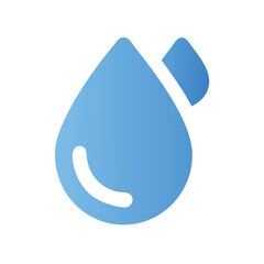 Blue water drop icon illustration, Illustration of a blue water drop, symbolizing freshness, purity, hydration, and nature, designed in a clean, simple style.
