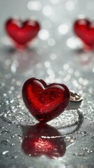 Obraz premium heart, love, valentine, wood, shape, symbol, decoration, romance, wooden, day, card, red, romantic, gift, texture, valentines day, vintage, holiday, hearts, celebration, concept, string, valentines, v