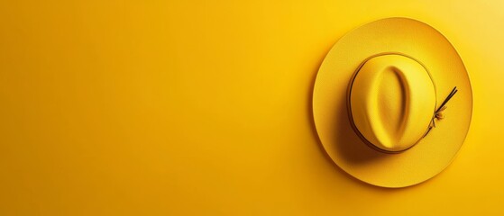  A yellow hat against a yellow background ..Or, if maintaining the original structure is important:..A yellow hat with a yellow background behind it