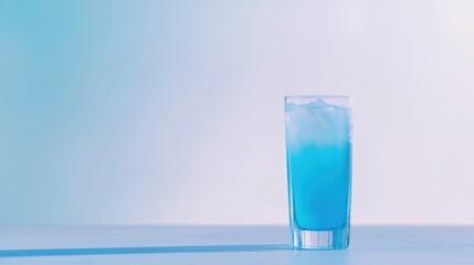Refreshing Blue Sports Drink with Ice