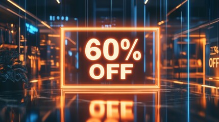 Glowing Orange Neon Light Effect on Dark Background Generative AI