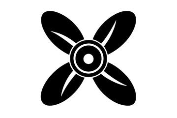 Obraz premium Fan propeller blades silhouette icon. Rotation of three, four and eight bladed turbines.on white.
