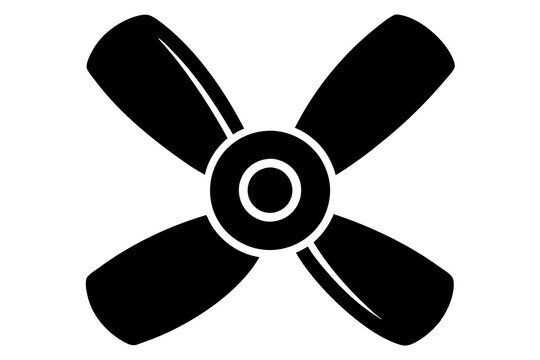 recommend clip art: Fan propeller blades silhouette icon. Rotation of three, four and eight bladed turbines.on white.