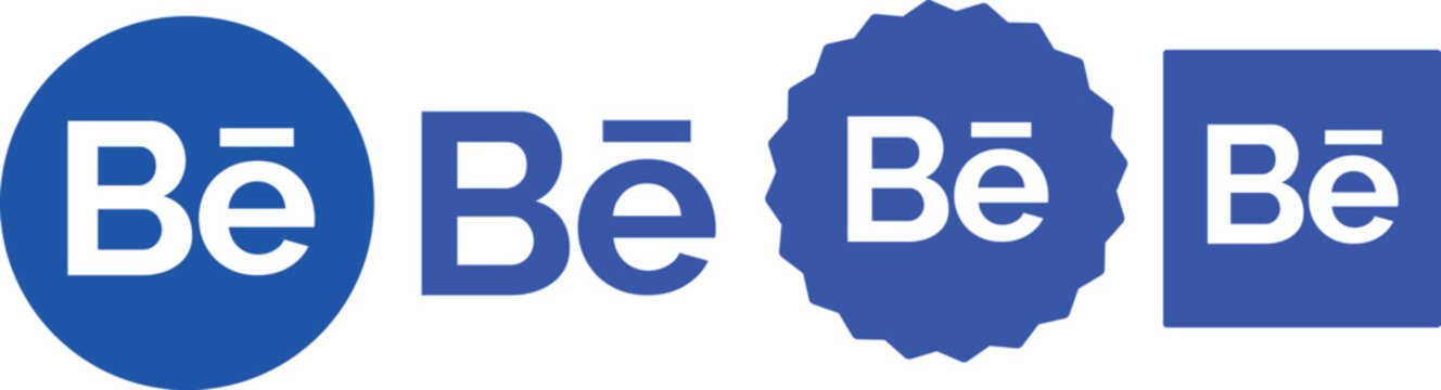 Behance set of social media logos, social network from behance designers. vector editorial