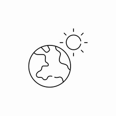 sun earth icon sign vector