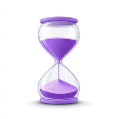 Purple hourglass with sand running out.