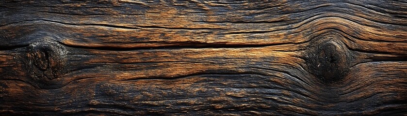 Fototapeta premium Close-Up of Textured Wooden Surface with Knots and Grain