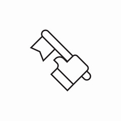 flag rise hand icon sign vector