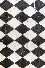Black and White Chess Board Pattern on Flat Lay Background Generative AI