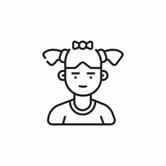 little girl icon sign vector