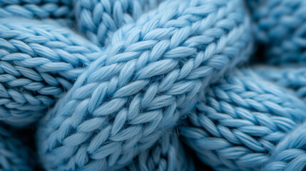 Light blue knitted wool. 