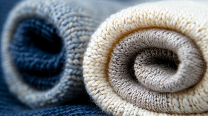 Rolled up knitted wool. 