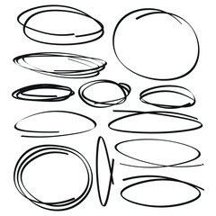 Hand-Drawn Vector Highlight Circles Set for Emphasis and Marking