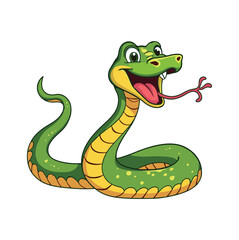 Friendly Green Snake Illustration