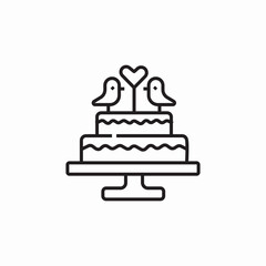wedding cake icon sign vector