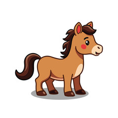 A cartoon cute horse vector illustration