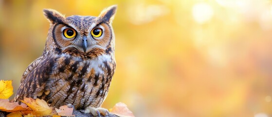 Fototapeta premium an owl sitting on top of a tree branch