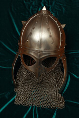 Iron knight helmet in the museum