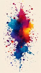 Fototapeta premium Vibrant splashes of color create an abstract design with bold strokes and textures