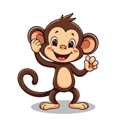 A Cute Monkey Vector Illustration