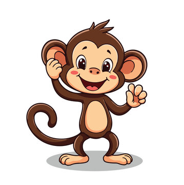 A Cute Monkey Vector Illustration