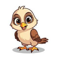 A cartoon cute eagle vector illustration