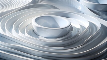 Obraz premium 3d white spheres with glossy surface arranged in a curve for abstract digital backgrounds