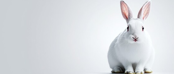 Obraz premium A white rabbit sitting on a white surface