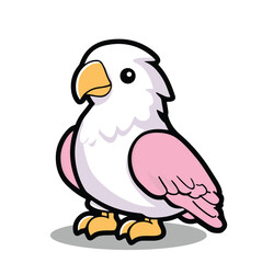 A cartoon cute pink bird vector illustration