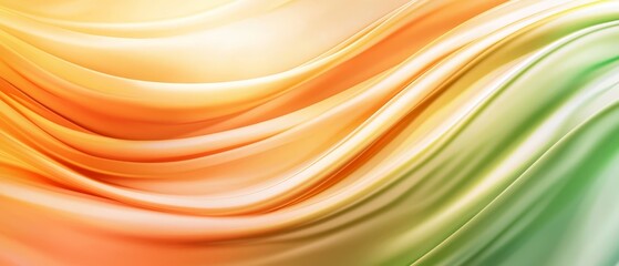 An orange and green abstract background with wavy lines