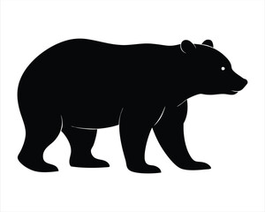 Obraz premium Black Silhouette of a Bear Icon, Perfect for Wildlife, Nature Themes, Conservation Projects, and Outdoor Adventure Designs. Vector Illustration.